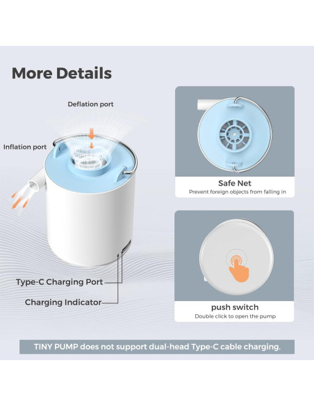 Bomba de Aire Portátil FLEXTAILGEAR 1300mAh Azul