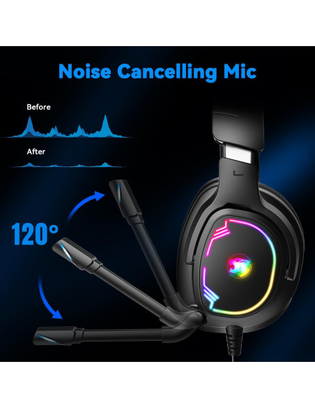 Auriculares Gaming Jimonyer A82-1 con Sonido Surround y Micrófono