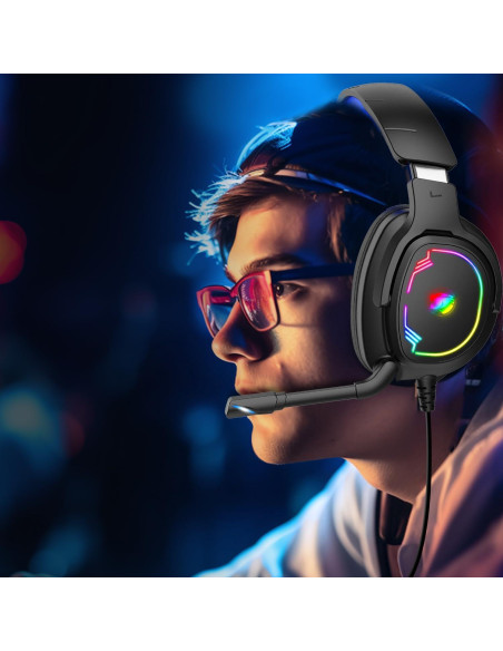 Auriculares Gaming Jimonyer A82-1 con Sonido Surround y Micrófono