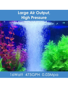 Bomba de Aire AquaMiracle 16W 475GPH Silenciosa Comercial 2