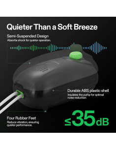 Kit de Bomba de Aire VIVOSUN 605 L/h para Acuarios 20-300 Gal 2