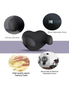 Almohada de viaje SPRFUFLY U-TravelDr viscoelástica negra 2