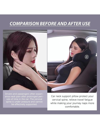 Almohada de viaje SPRFUFLY U-TravelDr viscoelástica negra