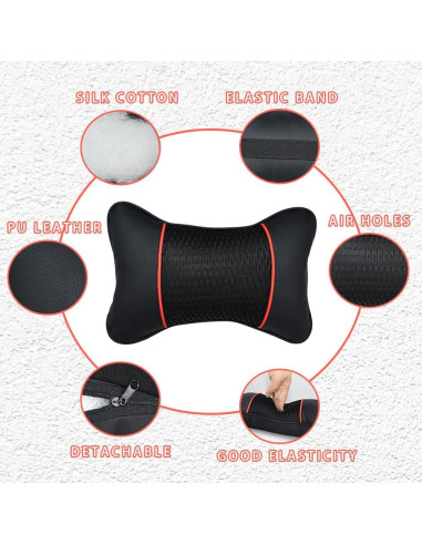 Almohada de Cuello VVHOOY 2 PCS Cuero Suave Universal