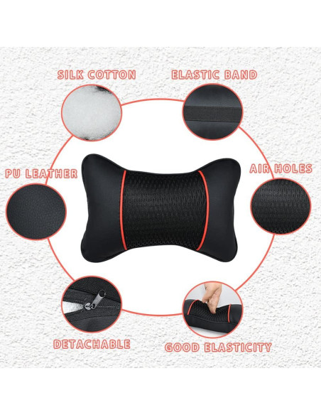 Almohada de Cuello VVHOOY 2 PCS Cuero Suave Universal