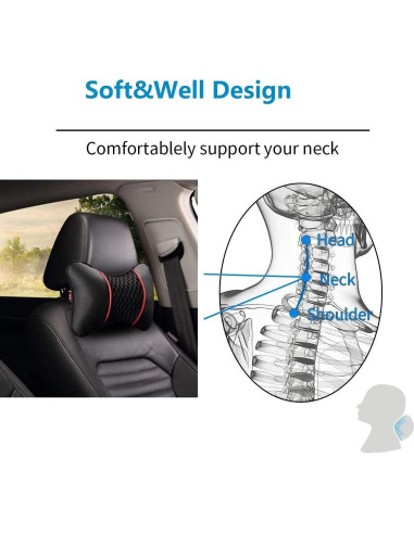 Almohada de Cuello VVHOOY 2 PCS Cuero Suave Universal