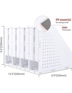 Soporte de Revistas Lemical 4 Compartimentos Plegable Gris 2