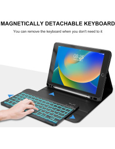 Funda Teclado Bluetooth BORIYUAN para iPad 10.2/10.5" Negro 2