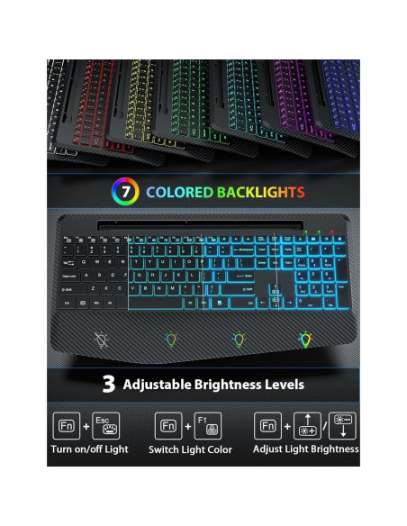 Combo Teclado y Ratón Inalámbricos SABLUTE Negro Ergonómico Combo Teclado y Ratón Inalámbricos SABLUTE Negro Ergonómico