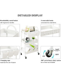 Carro rodante de 3 niveles Danpinera metálico blanco 2