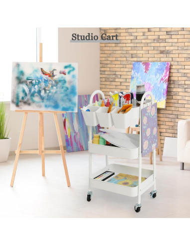 Carro rodante de 3 niveles Danpinera metálico blanco