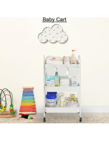 Carro rodante de 3 niveles Danpinera metálico blanco