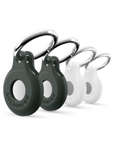 Funda Protectora de Silicona para AirTag - 4 Piezas Verde