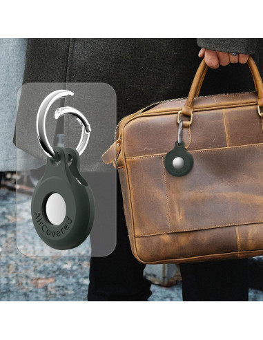 Funda Protectora de Silicona para AirTag - 4 Piezas Verde