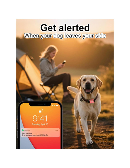 Soporte para Collar de Perro AirTag Petanims Rosa Impermeable