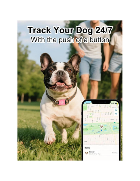 Soporte para Collar de Perro AirTag Petanims Rosa Impermeable