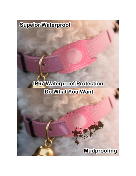 Soporte para Collar de Perro AirTag Petanims Rosa Impermeable
