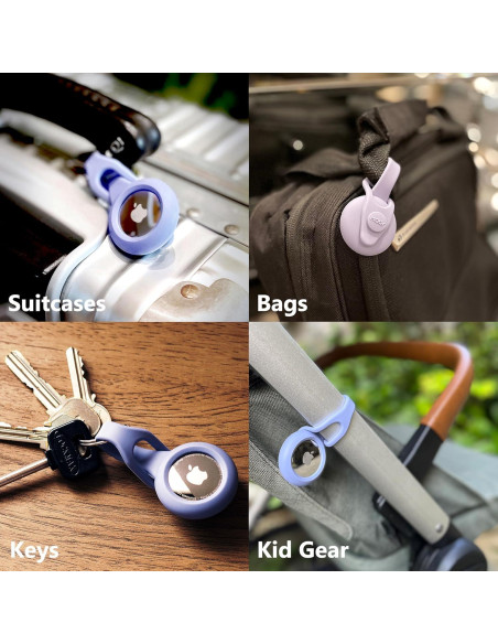 Soporte Universal para AirTag MOOY Silicona Púrpura