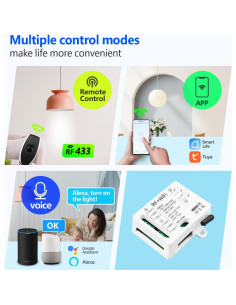 Interruptor Inteligente WiFi + RF DieseRC TY-2CH 2 Canales 2