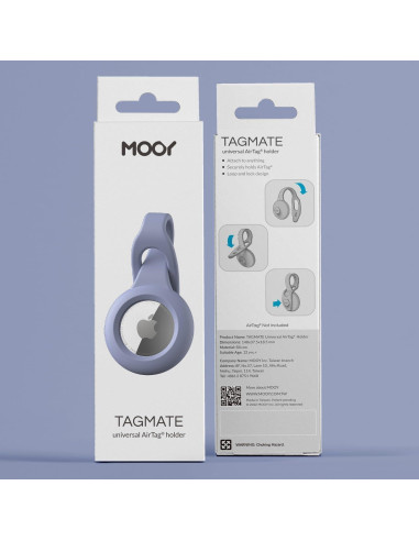 Soporte Universal para AirTag MOOY Silicona Púrpura