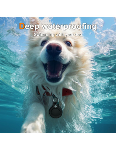 Funda Impermeable RFUNGUANGO para AirTag - Paquete de 4, Negra