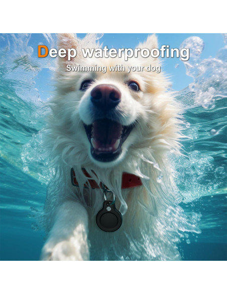 Funda Impermeable RFUNGUANGO para AirTag - Paquete de 4, Negra