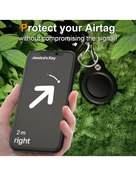 Funda Impermeable RFUNGUANGO para AirTag - Paquete de 4, Negra