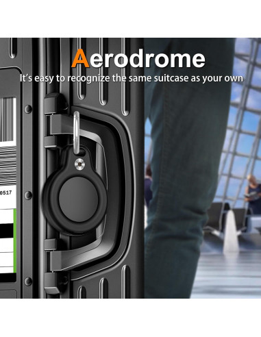 Funda Impermeable RFUNGUANGO para AirTag - Paquete de 4, Negra