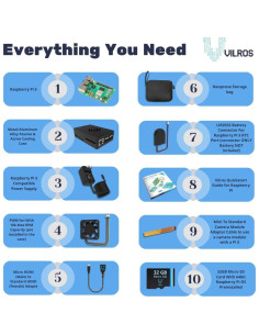 Kit de Inicio Raspberry Pi 5 Vilros 8GB Refrigeración Turbo 2