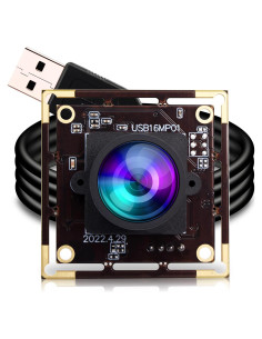 Cámara USB ELP 16MP con Lente de 118 Grados Sin Distorsión
