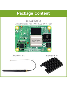 Módulo de Computación Waveshare CM5 Raspberry Pi 4GB RAM 16GB eMMC 2