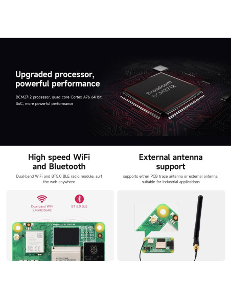 Módulo de Computación Waveshare CM5 Raspberry Pi 4GB RAM 16GB eMMC Módulo de Computación Waveshare CM5 Raspberry Pi 4GB RAM 16GB eMMC