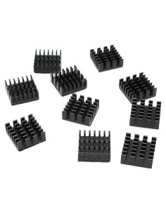 Disipador de Aluminio DGZZI 10PCS 14x14x7mm con Adhesivo 3M