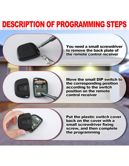 Control Remoto de Puerta de Garaje Kingdder 3089 300MHz Negro