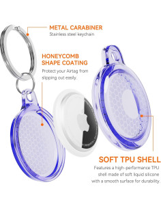 Funda impermeable IPX8 para Airtag CITYWAY con llavero 2