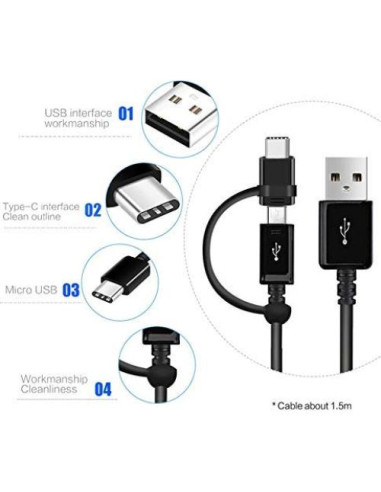 Cable de Datos USB 5A para Raspberry Pi 3 Modelo B - Carga Rápida