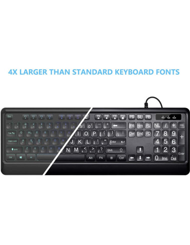 Teclado USB Retroiluminado KOPJIPPOM Grande 104 Teclas