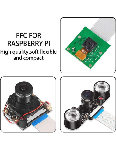 Cable FFC Aokin 200cm 15 Pines para Cámara Raspberry Pi