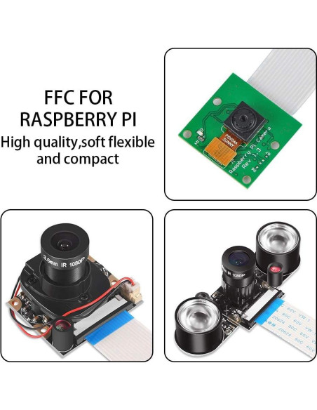 Cable FFC Aokin 200cm 15 Pines para Cámara Raspberry Pi