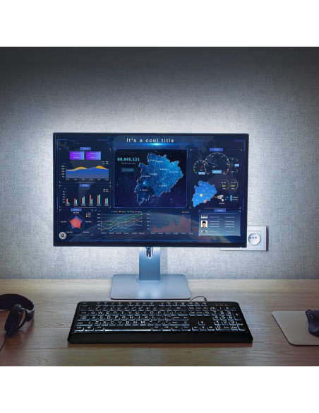 Teclado USB Retroiluminado KOPJIPPOM Grande 104 Teclas