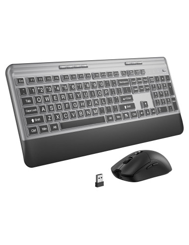 Combo Teclado y Ratón Inalámbrico KOPJIPPOM Silencioso