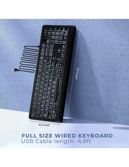Teclado USB Retroiluminado KOPJIPPOM Grande 104 Teclas