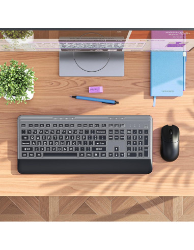 Combo Teclado y Ratón Inalámbrico KOPJIPPOM Silencioso