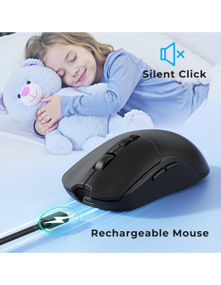 Combo Teclado y Ratón Inalámbrico KOPJIPPOM Silencioso