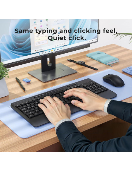 Combo Teclado y Ratón Inalámbrico KOPJIPPOM Silencioso