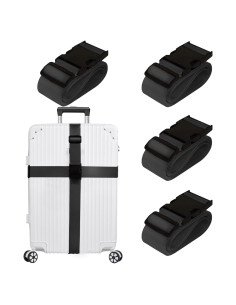 Correas de Equipaje Nylon Chelmon 4 Piezas 5cm x 1.83m Negro
