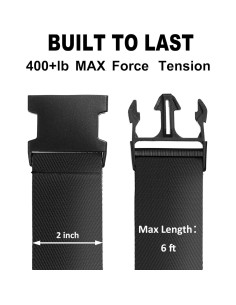 Correas de Equipaje Nylon Chelmon 4 Piezas 5cm x 1.83m Negro 2