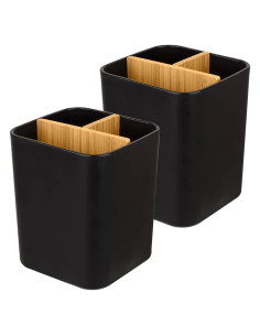 Soporte de Cepillos de Dientes Heagoale Negro 3 Compartimentos