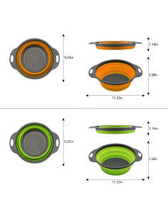 Juego de coladores colapsables QiMH 3 piezas 4 y 6 litros 2