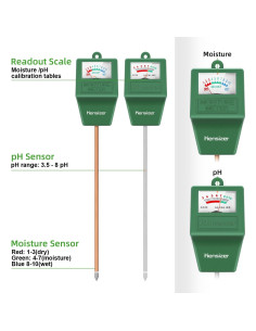 Medidor de Suelo Kensizer - Humedad y pH Digital Sin Batería 2